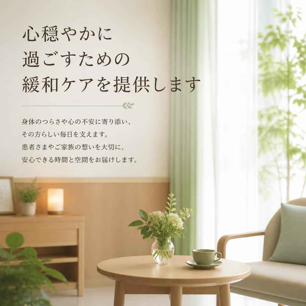 心穏やかに過ごすための緩和ケアを提供します