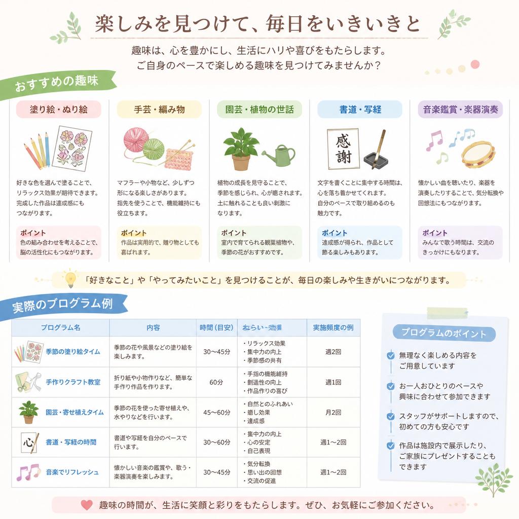 趣味を楽しむプログラムの提案