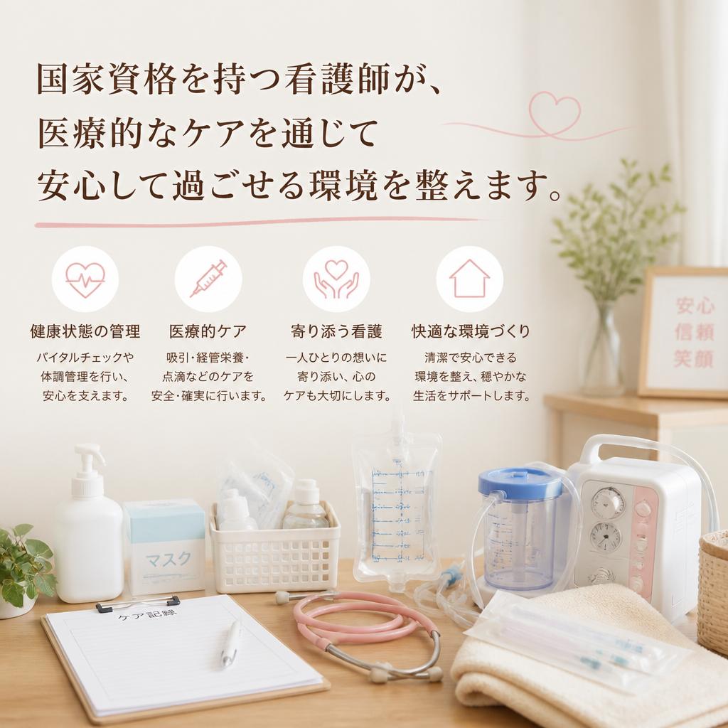 看護師の支援で安心の生活