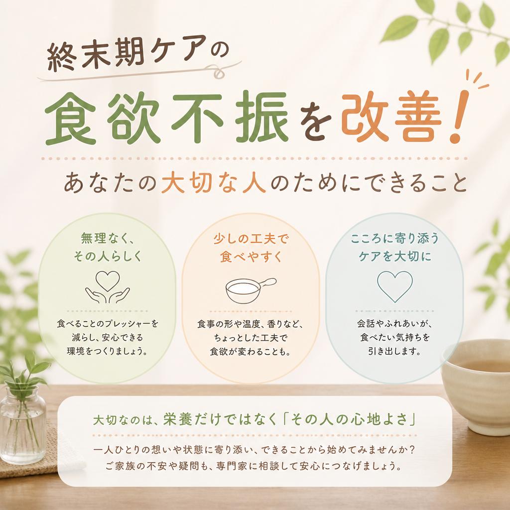 終末期ケアの食欲不振を改善！あなたの大切な人のためにできること