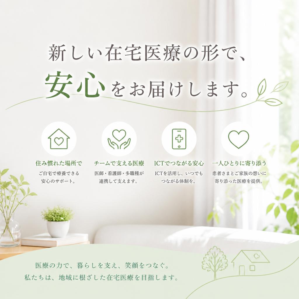 新しい在宅医療の形で、安心をお届けします。