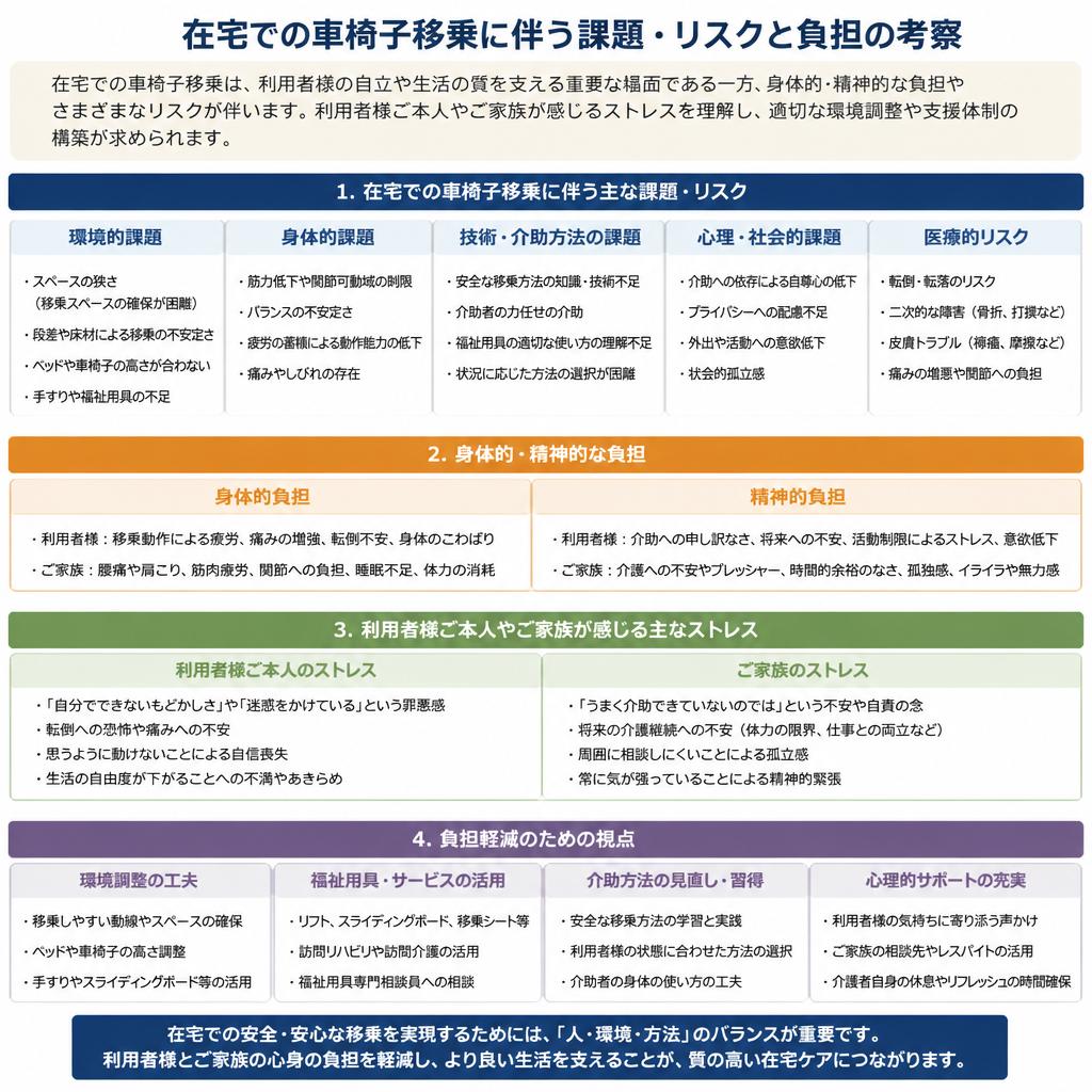 2. 在宅での車椅子移乗の課題