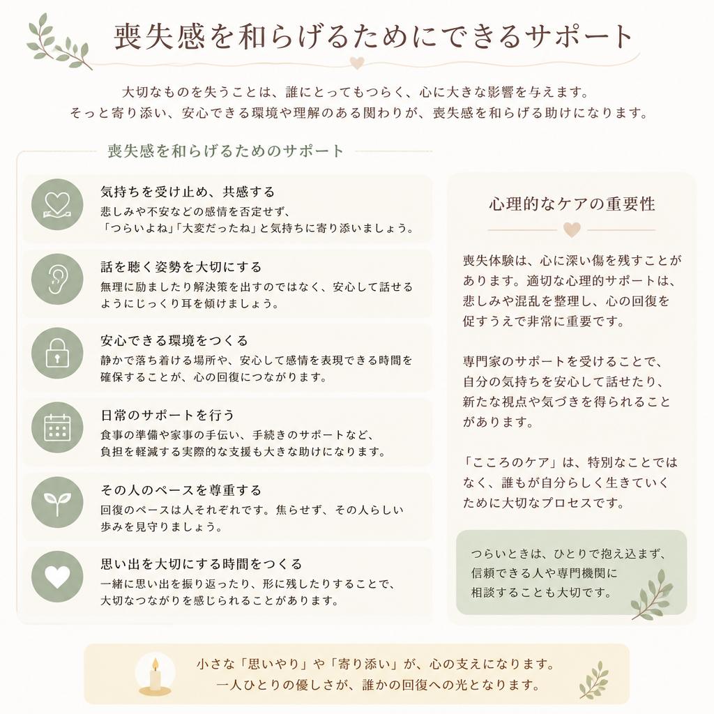 喪失感を乗り越えるためのサポート