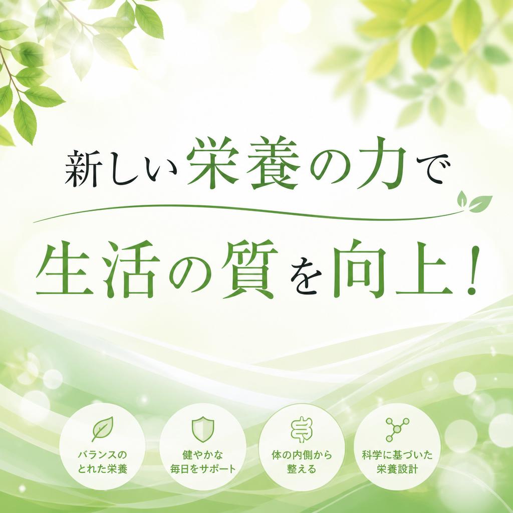 新しい栄養の力で生活の質を向上！