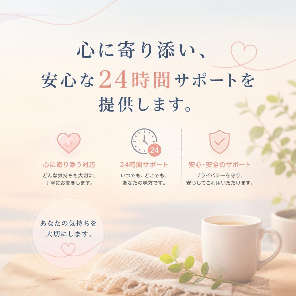 心に寄り添い、安心な24時間サポートを提供します。