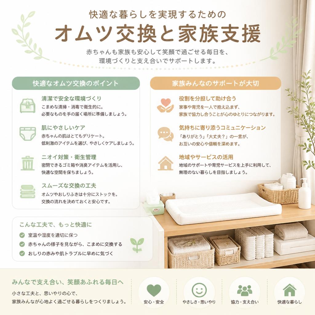 快適な暮らしを実現するためのオムツ交換と家族支援