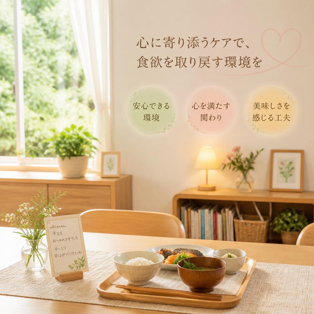 心に寄り添うケアで、食欲を取り戻す環境を