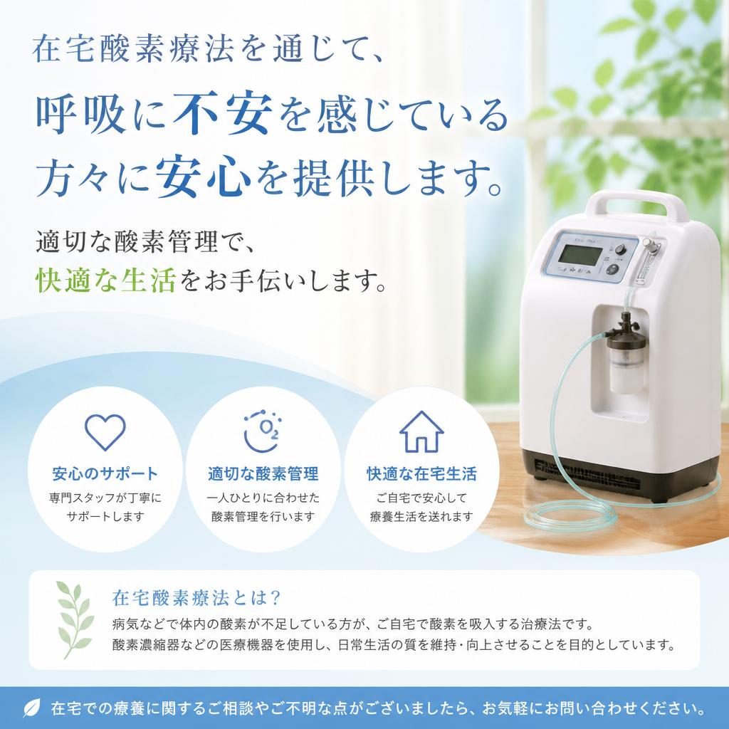 在宅酸素療法で呼吸をサポート