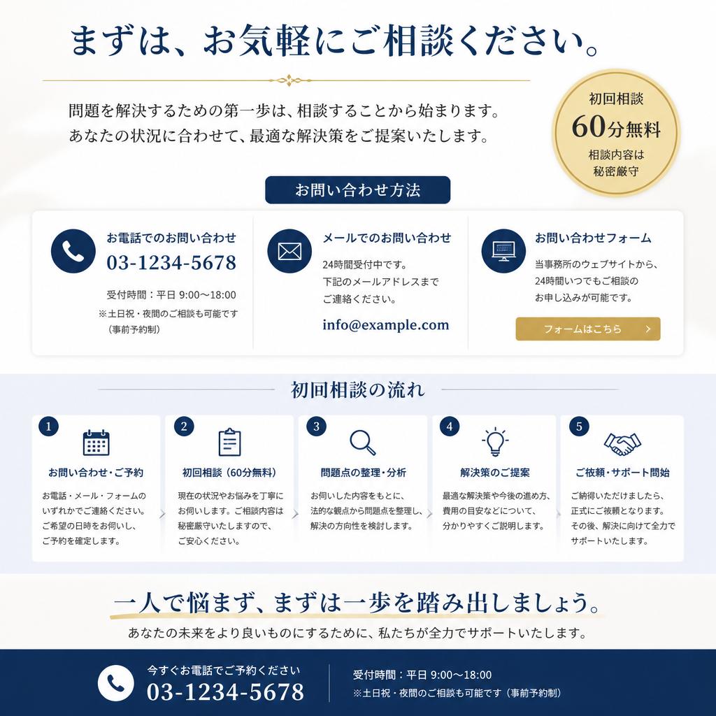 まずはお問い合わせを！