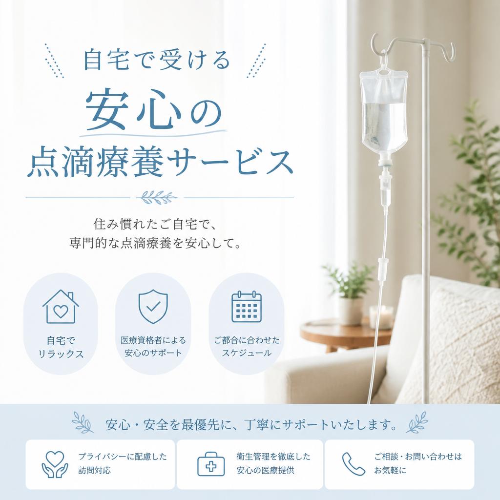 自宅で受ける安心の点滴療養サービス