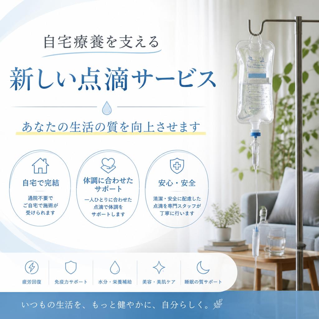 自宅療養を支える新しい点滴サービス、あなたの生活の質を向上させます